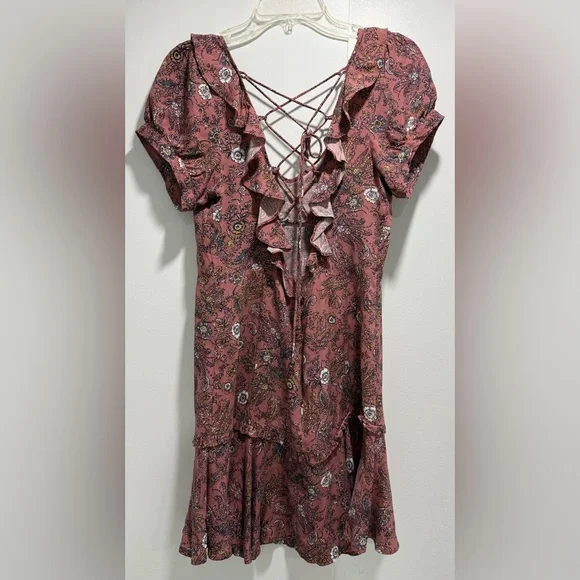 Blue Rain Womens Dress Pink Floral Size M 100% Rayon - Picture 3 of 11